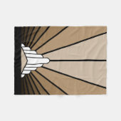 Art deco zon in tan fleece deken (Voorkant (Horizontaal))