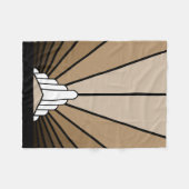 Art deco zon in tan Fleece Deken (Voorkant (Horizontaal))