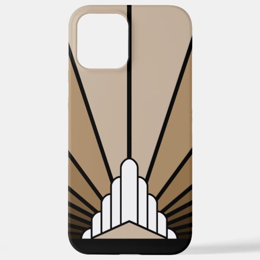 Art deco zon in tan iPhone hoesje (Achterkant)