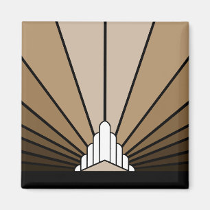Art deco zon in tan magneet