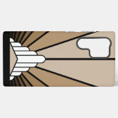 Art deco zon in tan samsung galaxy hoesje (Achterkant horizontaal)