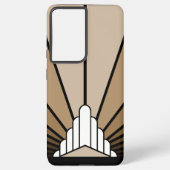 Art deco zon in tan samsung galaxy hoesje (Achterkant)