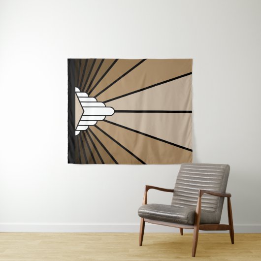 Art deco zon in tan wandkleed (In Situ (horizontaal))