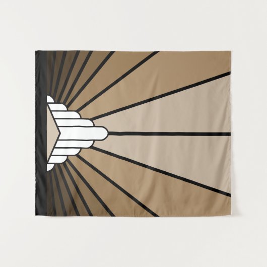 Art deco zon in tan wandkleed (Voorkant (horizontaal))