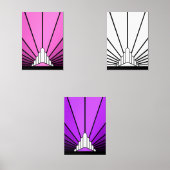 Art deco zon muurkunst sets (Voorkant)