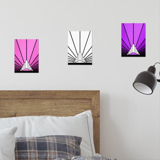 Art deco zon muurkunst sets (Slaapkamer)