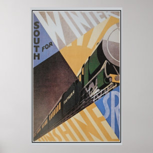  art. Deco Zuidelijke spoorweg Poster
