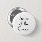 Art Deco Zuster van de Groom Wedding Button (Voorkant /achterkant)
