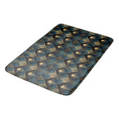 Art Deco Zwart Blauw en Goud symmetrisch Badmat (Gekanteld)