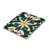 Art Deco Zwart Bloemen Tegeltje (Zijkant)