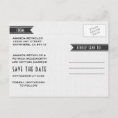 Art Deco  Zwart Bruiloft Save The Date Kaarten (Achterkant)