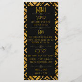 Art Deco Zwart en Goud Bruiloft Menu (Voorkant)