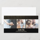 Art Deco Zwart en Goud Foto Trouw Dank Je Bedankkaart (Voorkant / Achterkant)