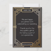 Art Deco Zwart en Goud Gatsby Bedankt Kaart (Voorkant)