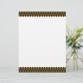 Art Deco zwart en goud geschulpte grenzen Briefhoofd (Staand voorkant)