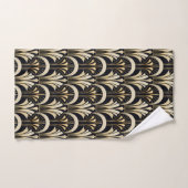 Art Deco Zwart en Goud symmetrisch Bad Handdoek (Handdoek)