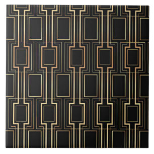 Art deco zwart en goud tegeltje