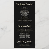 Art Deco Zwart en Goud Trouwprogramma's Programma (Achterkant)