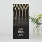 Art Deco Zwart en Goud Trouwprogramma's Programma (Staand voorkant)