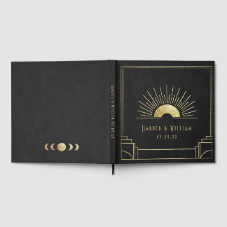 Art deco zwart en namaak goud gastenboek