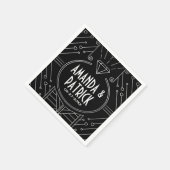 Art Deco  zwart en zilver bruiloft servetten (Hoek)