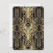 Art Deco Zwart & Goud 40ste Verjaardagsfeest Kaart (Achterkant)