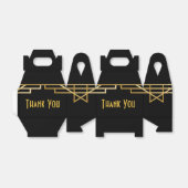 Art Deco Zwart & Goud Dank U Gatsby Bruiloft Bedankdoosjes (Uitgevouwen)