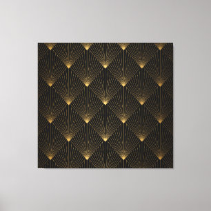 Art Deco: zwart goud elegantie. Canvas Afdruk