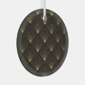 Art Deco: zwart goud elegantie. Glas Ornament (Voorkant Rechts)