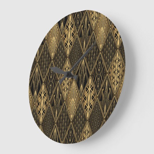 Art Deco Zwart Goud Elegantie Grote Klok (Hoek)