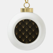 Art Deco: zwart goud elegantie. Keramische Bal Ornament (Voorkant)