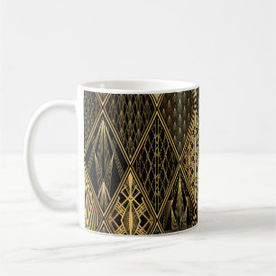 Art Deco Zwart Goud Elegantie Koffiemok