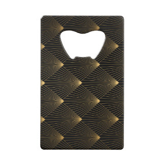 Art Deco: zwart goud elegantie. Kredietkaart Flessenopener