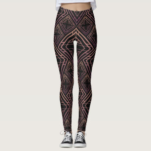 Art Deco Zwart-Goud Elegantie Leggings