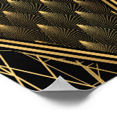 Art Deco Zwart Goud Elegantie Poster (Hoek)
