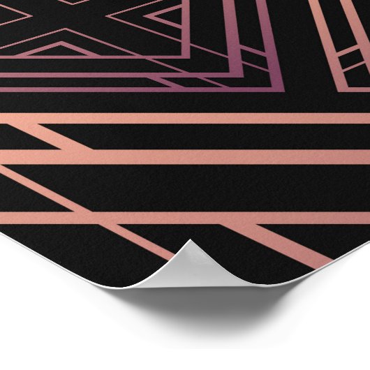 Art Deco Zwart-Goud Elegantie Poster (Hoek)