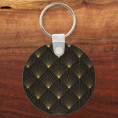 Art Deco: zwart goud elegantie. Sleutelhanger (Voorkant)
