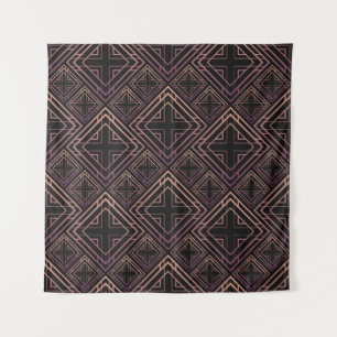 Art Deco Zwart-Goud Elegantie Wandkleed