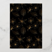 Art Deco Zwart Goud Folie Script Classic Bruiloft Folie Uitnodiging (Achterkant)