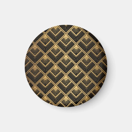 Art Deco zwart goud: geometrisch Magneet (Voorkant)