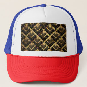 Art Deco zwart goud: geometrisch Trucker Pet