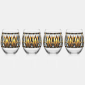 Art Deco Zwart Goud Glas in lood (Links)