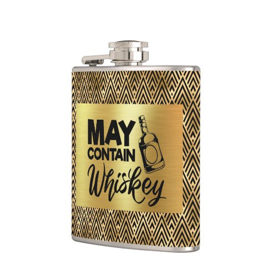 Art Deco Zwart & Goud - Kan Whiskey bevatten Heupfles (Links)