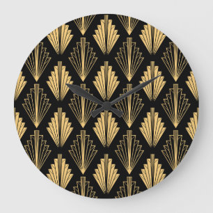 Art Deco Zwart Goud: Naadloos Grote Klok