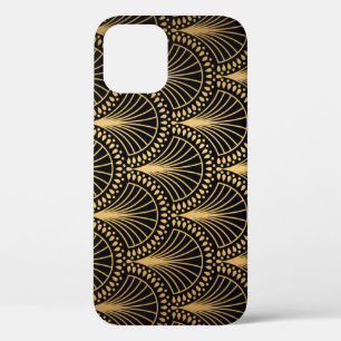 Art Deco, zwart goud, naadloos patroon. iPhone 12 Hoesje
