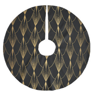 Art Deco: Zwart Goud Naadloze Luxe Kerstboom Rok