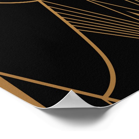 Art Deco: Zwart Goud Naadloze Luxe Poster (Hoek)