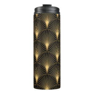 Art Deco Zwart Goud: Naadloze luxe Thermosbeker