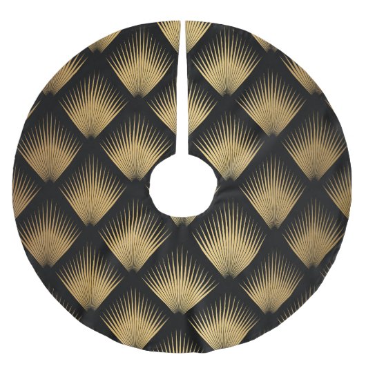 Art Deco, zwart goud patroon. Kerstboom Rok (Voorkant)