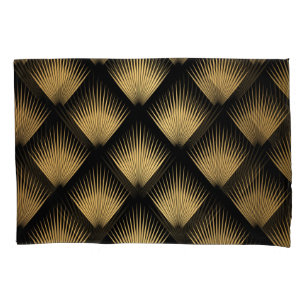 Art Deco, zwart goud patroon. Kussensloop